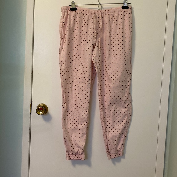 Polka Dot Victoria Secret Jogger Pyjama Pants with Drawstring - Picture 1 of 7